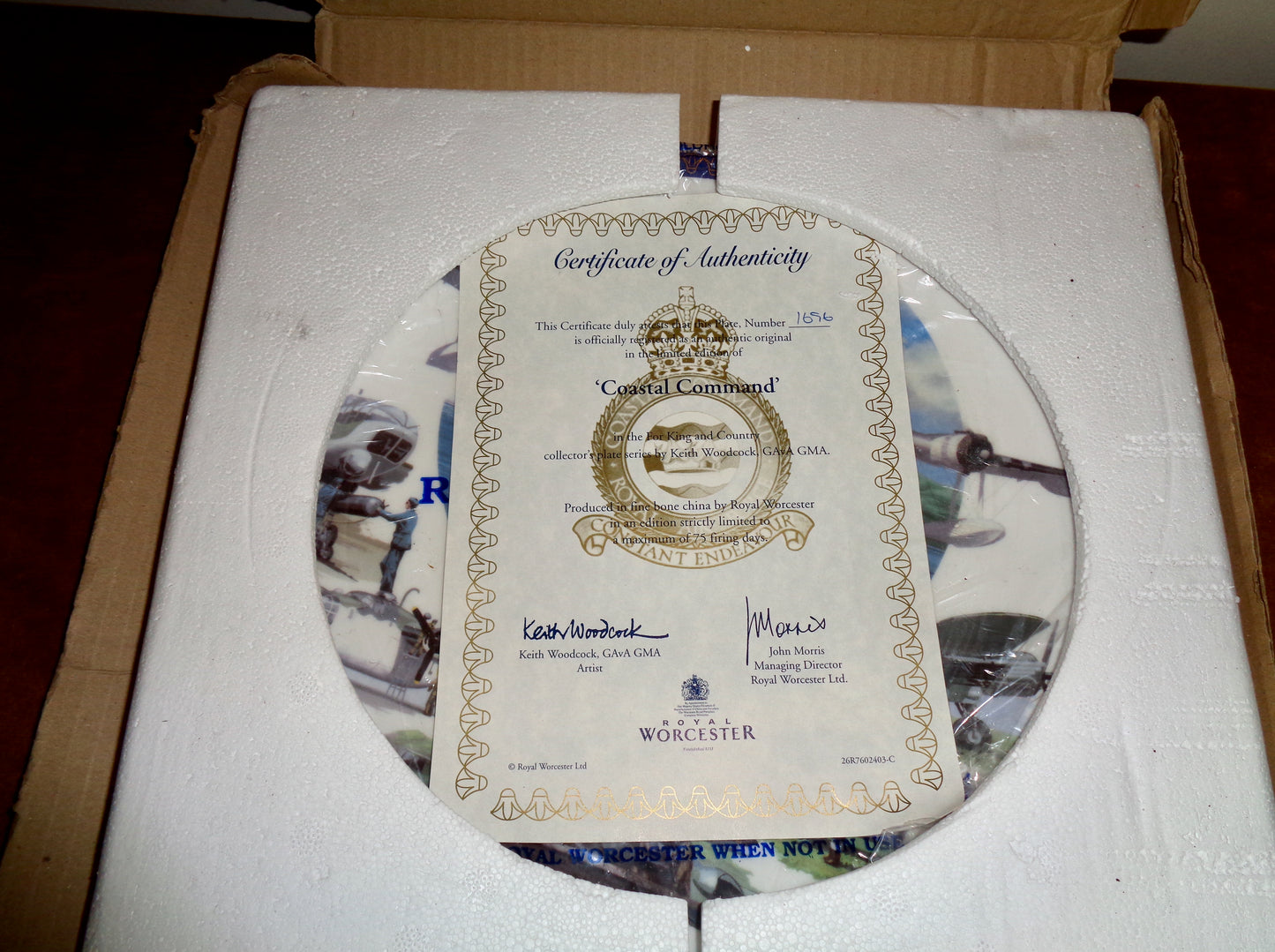 Coastal Command Royal Worcester Commemorative 27cm Collector's Plate Number 1696