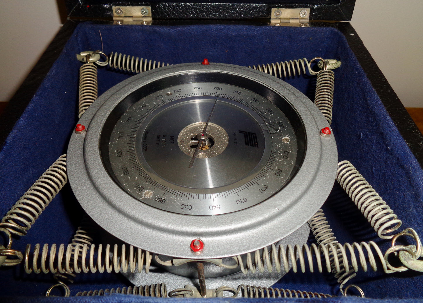 1977 M67 Soviet Marine Aneroid Barometer In Original Transit Case