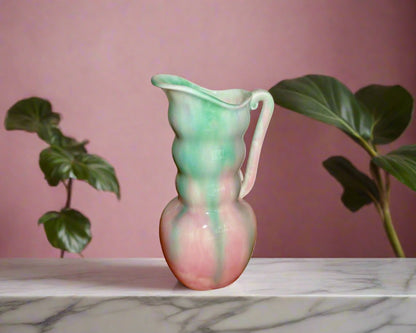 1950s SylvaC Pottery Pink / Green Dripware Jug Pattern 461