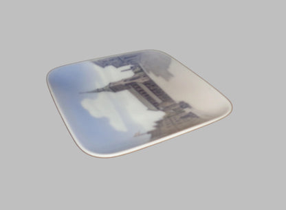 Royal Copenhagen 4 Inch Square Trinket Dish Featuring St Knuds Kirche