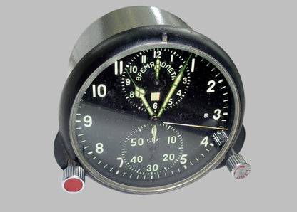 Vintage Soviet Aircraft AChS-1 Mechanical Cockpit Clock As Used in A MIG 21