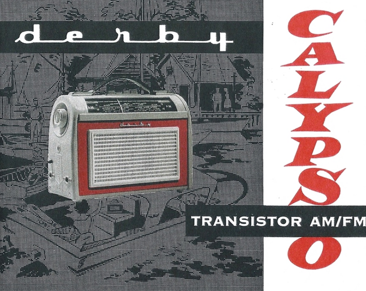 Danish Aarhus Derby Vintage Transistor Radio In Grey / Red