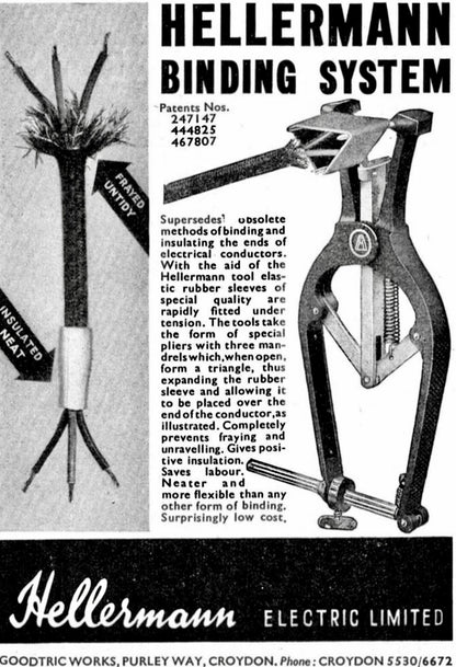 Vintage Hellerman Sleeve Pliers For Binding Insulated Electrical Conductors