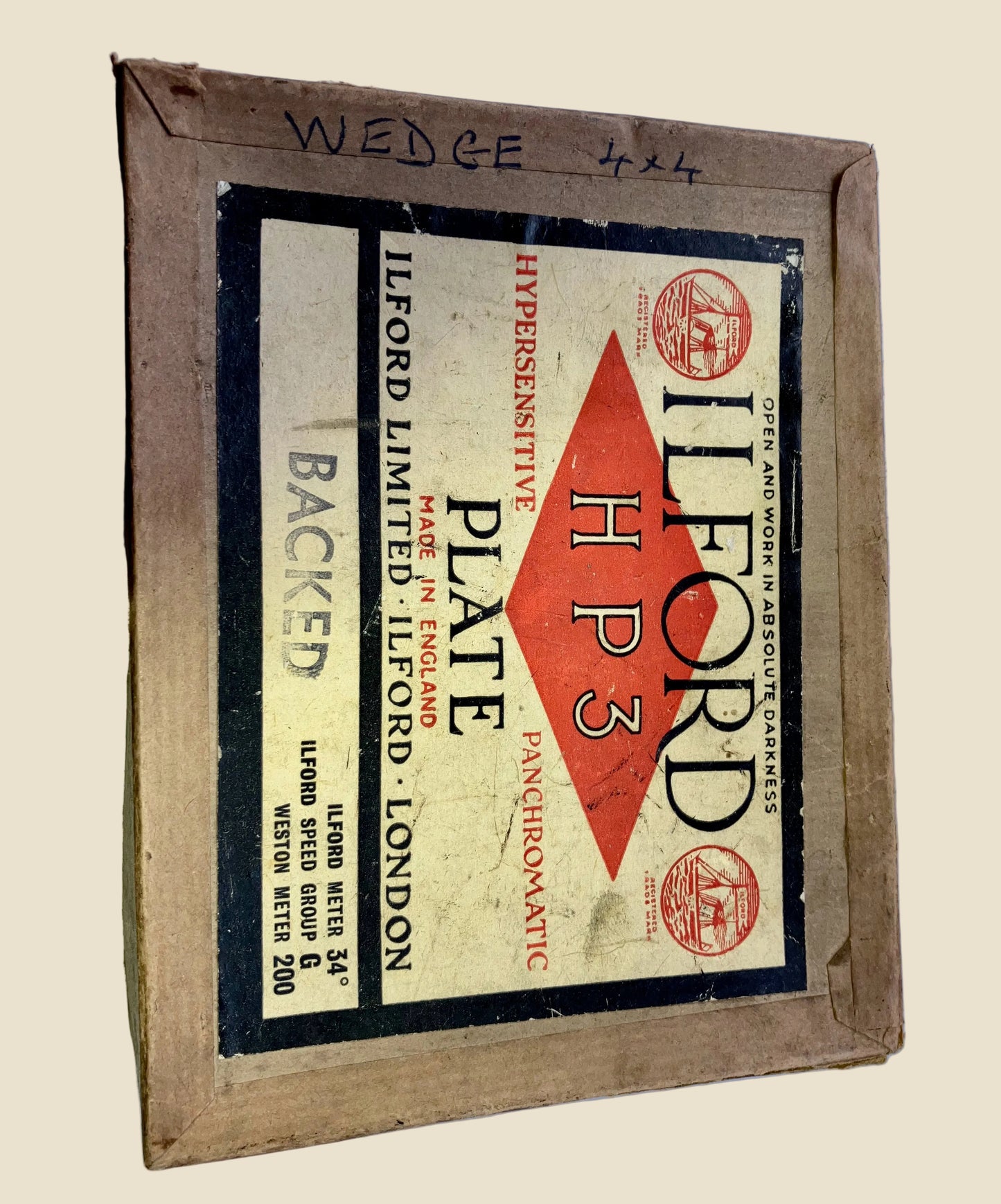 Vintage Ilford HP3 Glass Plates Exposed With A 4" Step Wedge