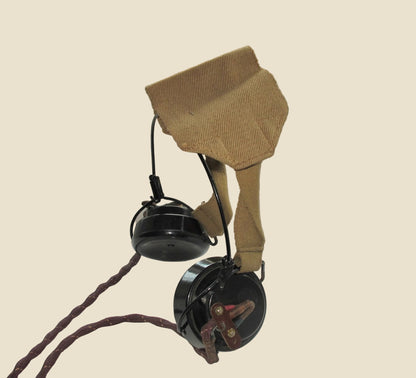WW2 DLR No.5 Headphones SG Brown ITBA5 With Jack Plug & Canvas Strap