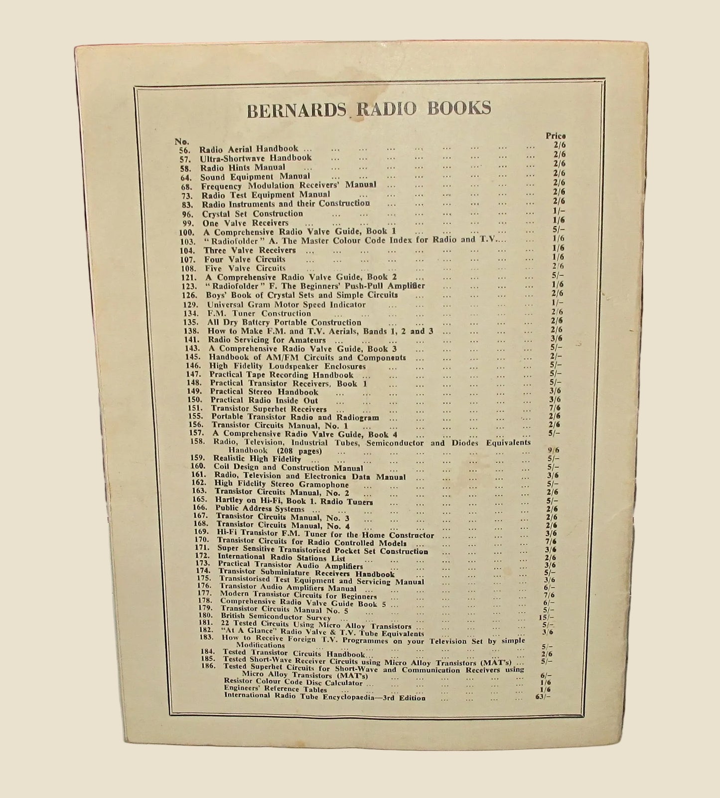 1963 Bernard's Radio Manual 186. Tested Superhet Circuits Using MAT's