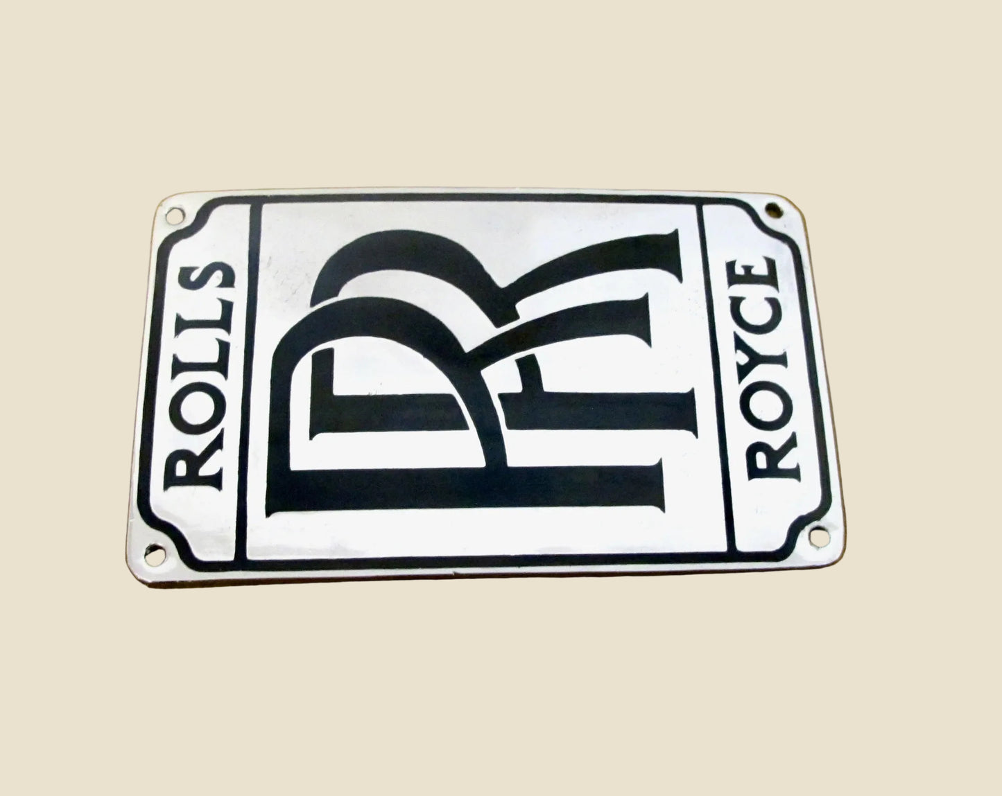 Vintage Rolls Royce Aircraft Engine Plate Badge With Mounting Holes