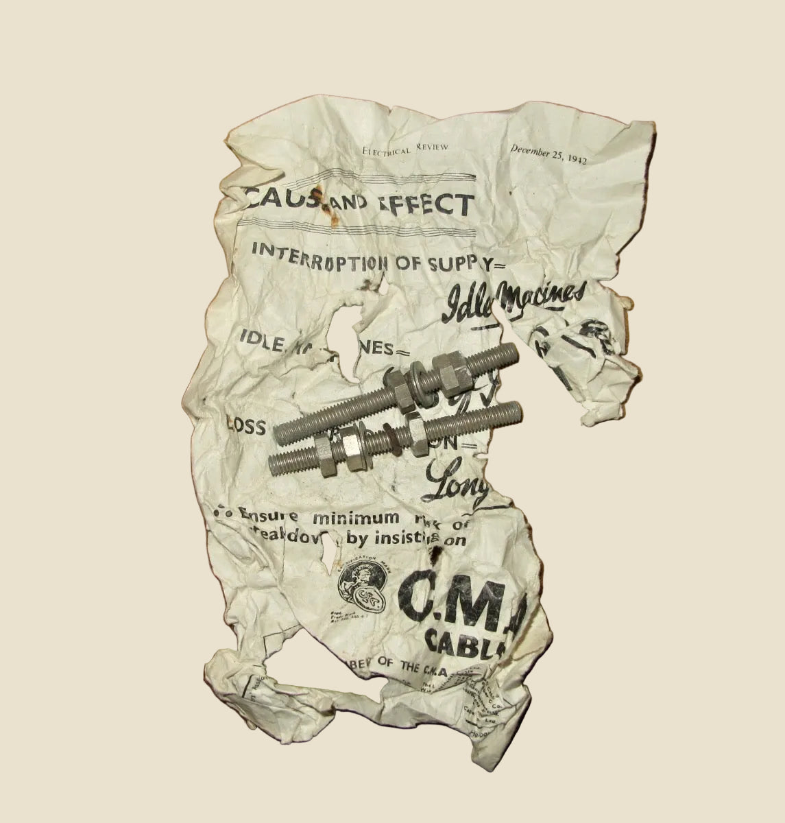 WW2 Air Ministry Ammeter 5A/1268 In A Cardboard Box. Approx. 5 Inch Diameter