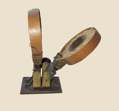 Vintage Pair Of Basket Weave Low Loss Inductance Coils And Brass Bi-Coil Holders For 1920s TRF Set Tuning