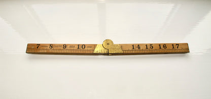 Vintage Rabone 2ft Box Wood & Brass Folding Ruler No.1167