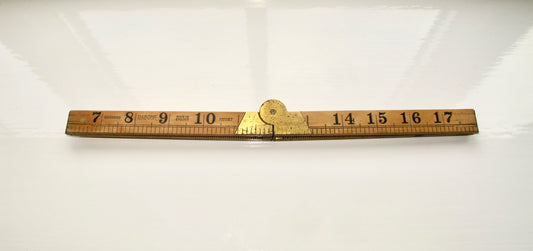 Vintage Rabone 2ft Box Wood & Brass Folding Ruler No.1167