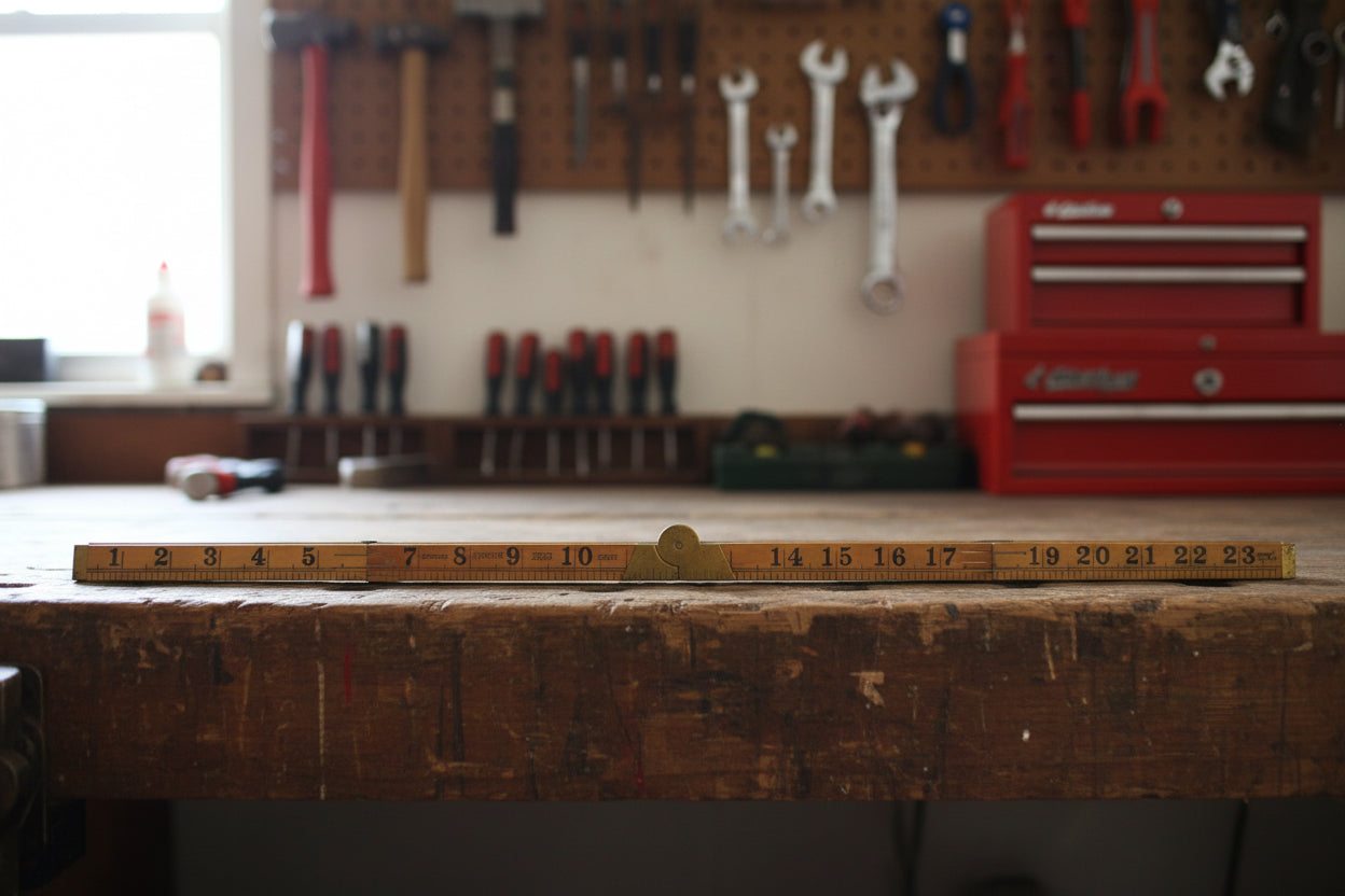 Vintage Rabone 2ft Box Wood & Brass Folding Ruler No.1167