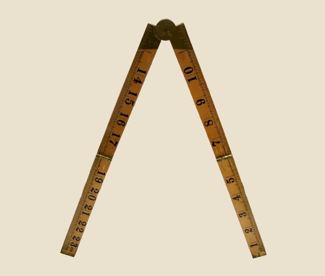 Vintage Rabone 2ft Box Wood & Brass Folding Ruler No.1167