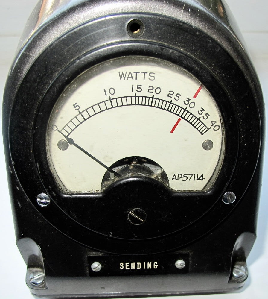 Vintage Analogue Watt Test Meter In a Case Used in RF Radio Transmission Sending