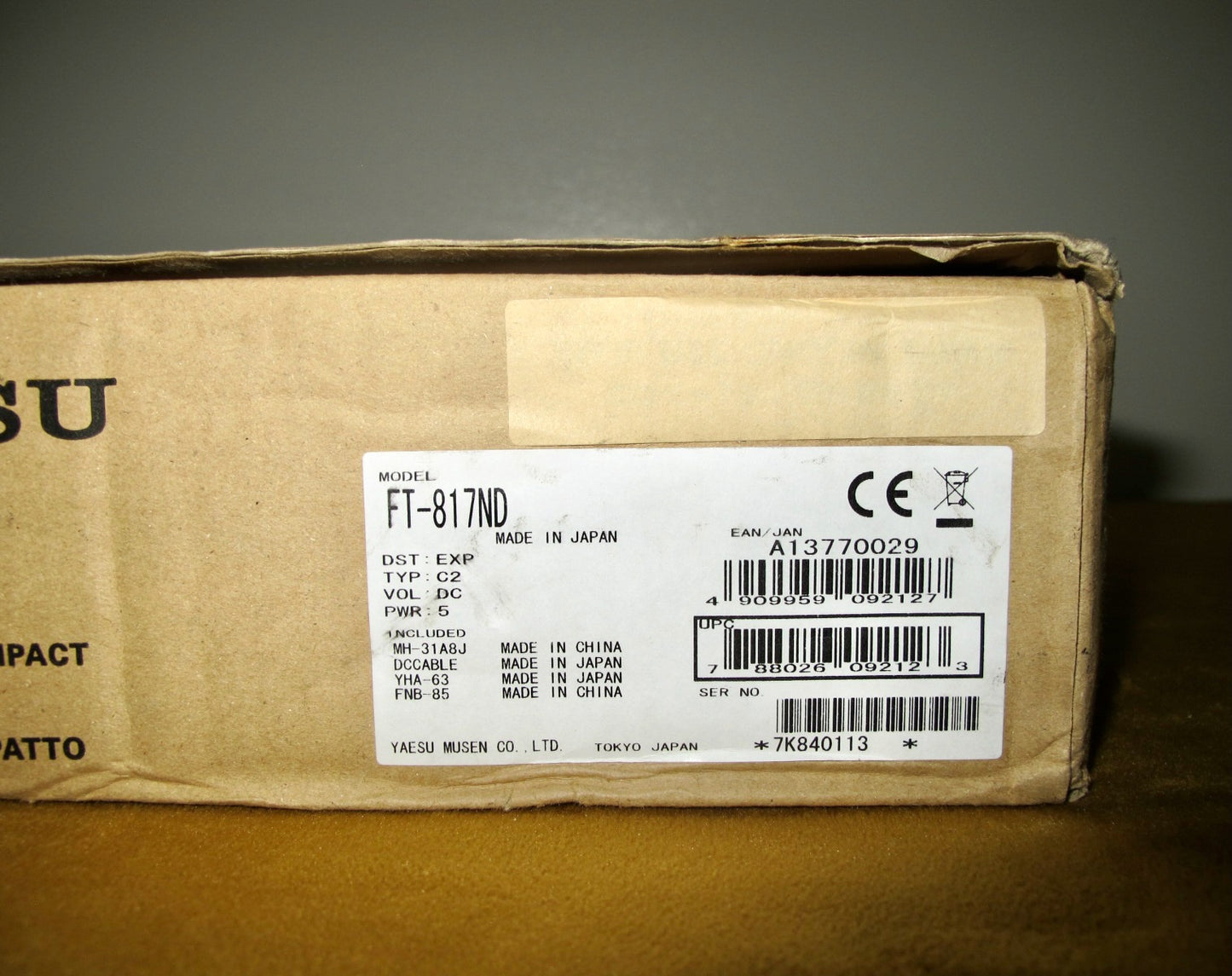 Yaesu FT817ND HF/VHF/UHF Ultra Compact Transceiver In It's Original Box With Accessories