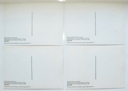 1983 Set of Four PHQ 69 Postcards Of British Gardens