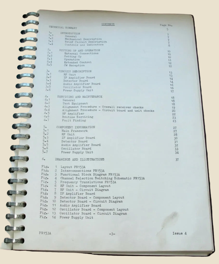 1969 Plessey Service Manual For A PR153A Single Side Band (SSB) Receiver