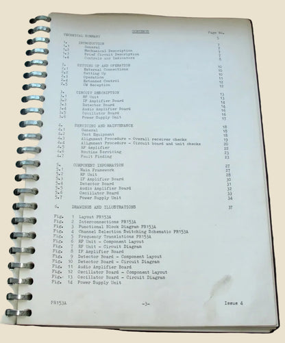 1969 Plessey Service Manual For A PR153A Single Side Band (SSB) Receiver