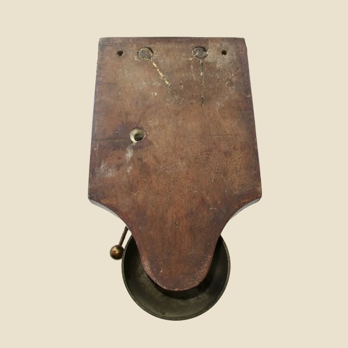 1930s Brass And Wood Internal Telephone / Door  Bell Ringer Box In Working Condition