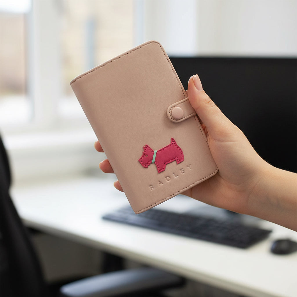 Vintage Pink Radley Filofax Mini Style A7 5 Ring Personal Organiser