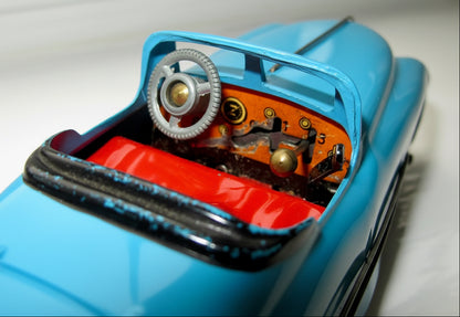 Vintage Blue Triang Minic No.2 Clockwork Scale Model Four Speed Sports Car