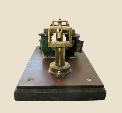 Vintage Brass Telegraph Sounder Mounted On Wood