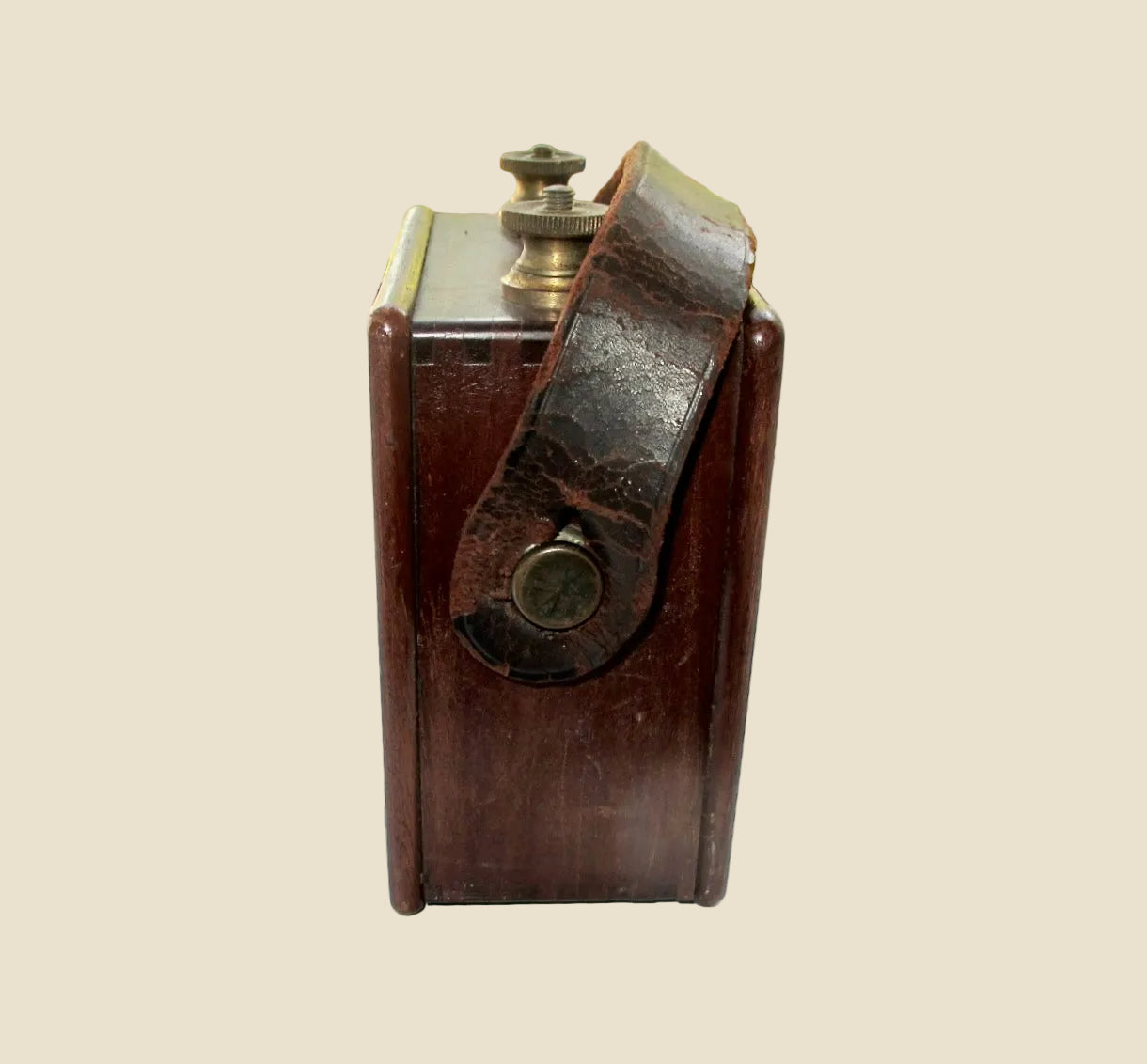 Vintage Silvered Dial 0-1 Amp Ammeter In A Wooden Case