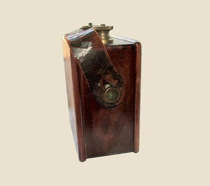 Vintage Silvered Dial 0-1 Amp Ammeter In A Wooden Case