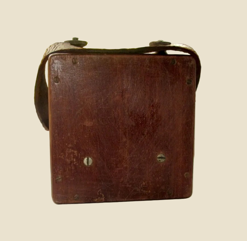 Vintage Silvered Dial 0-1 Amp Ammeter In A Wooden Case