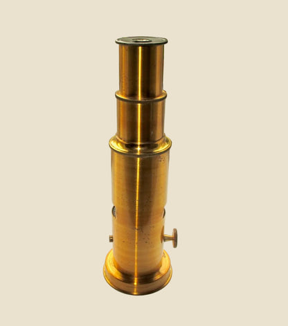 Antique Portable Brass Drum Microscope In a Wood Case