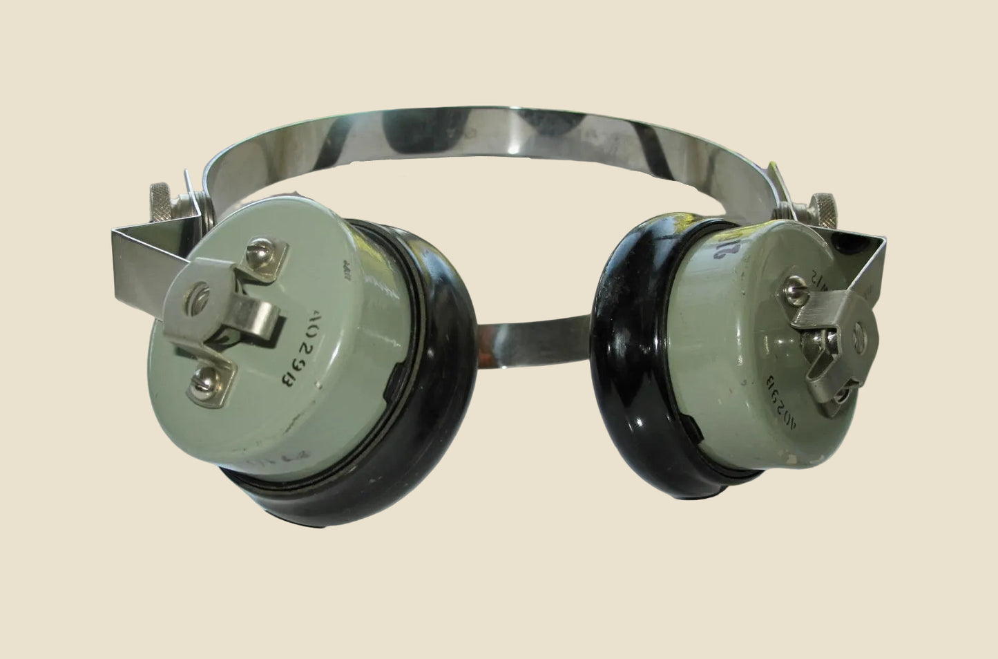 Pair Of WW2 WAAF Headphones For Microphone Assembly Type 1 10A/14728