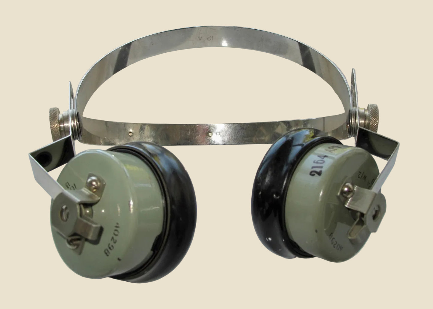 Pair Of WW2 WAAF Headphones For Microphone Assembly Type 1 10A/14728