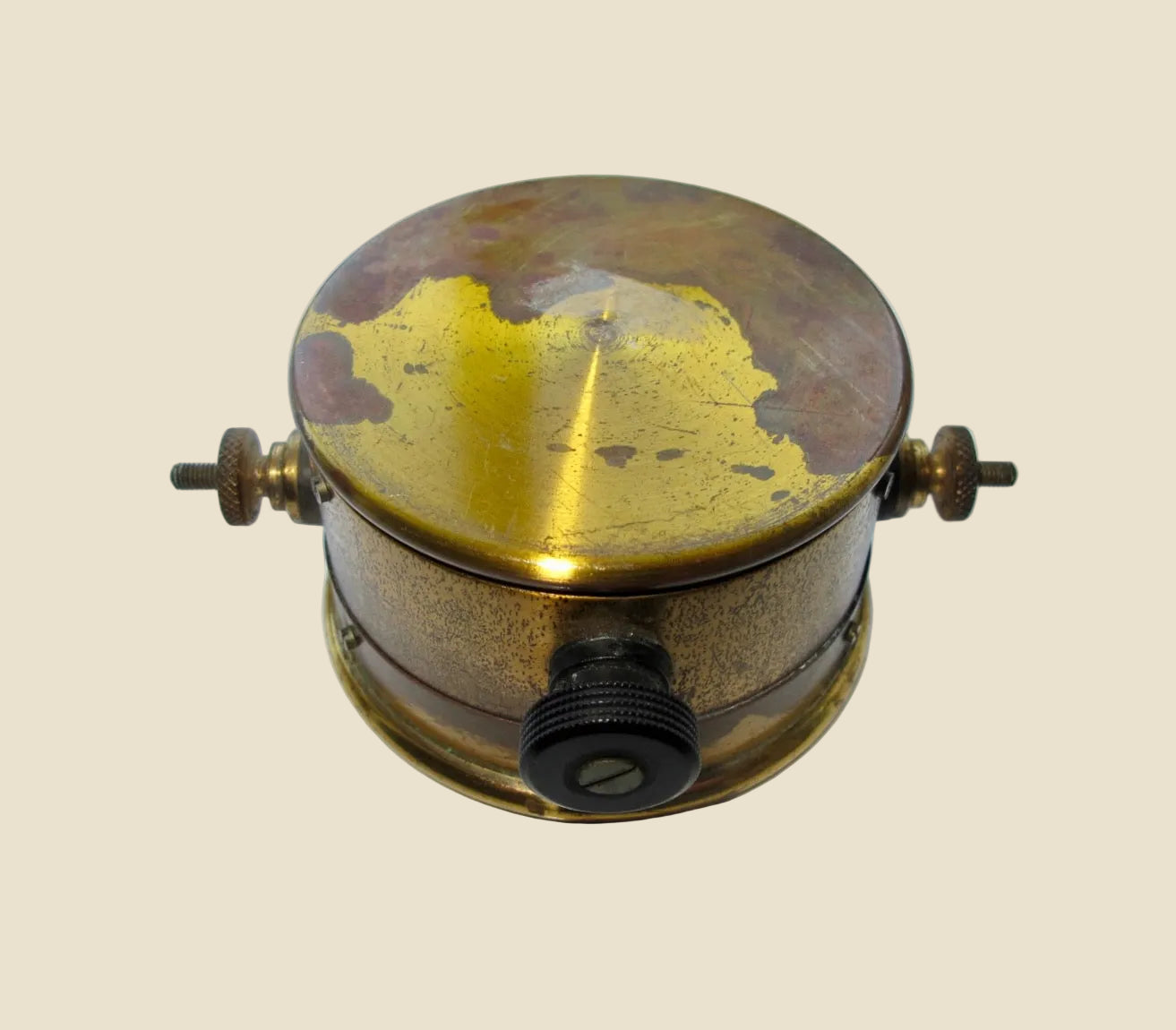 Antique Early 20th Century Brass Ammeter 5-0-5 Milliamp Scale