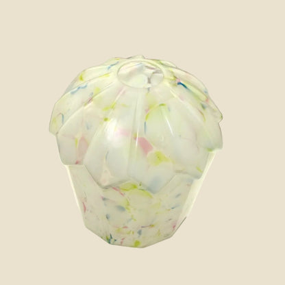 Art Deco Multicoloured / White Mottled Glass Pendant Light / Lamp Shade
