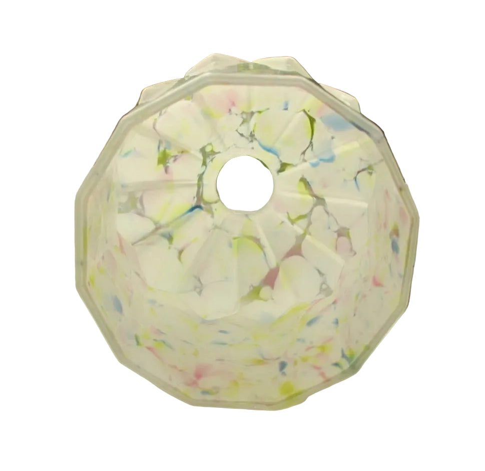 Art Deco Multicoloured / White Mottled Glass Pendant Light / Lamp Shade