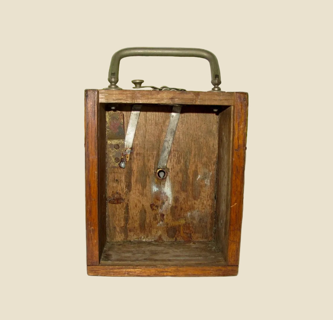 Antique Ever Ready UK Bullseye Bulb Torch / Hand Lamp In A Wood Case