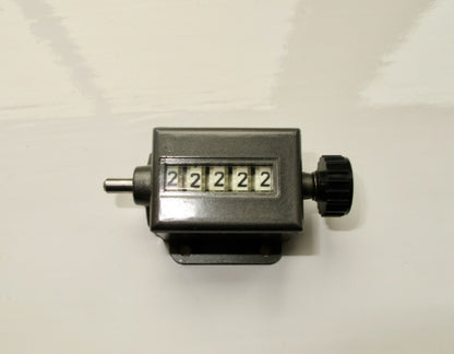 Vintage ENM 1W7 5-Digit Mechanical Revolution Counter In Its Original Box