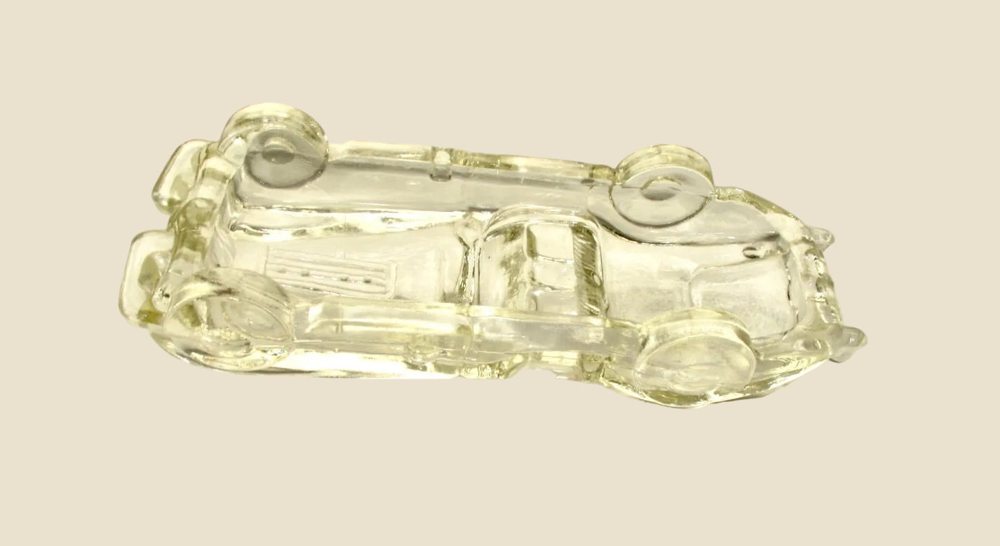 Vintage Cast Glass Jaguar XK120 OTS Car Desk Paperweight