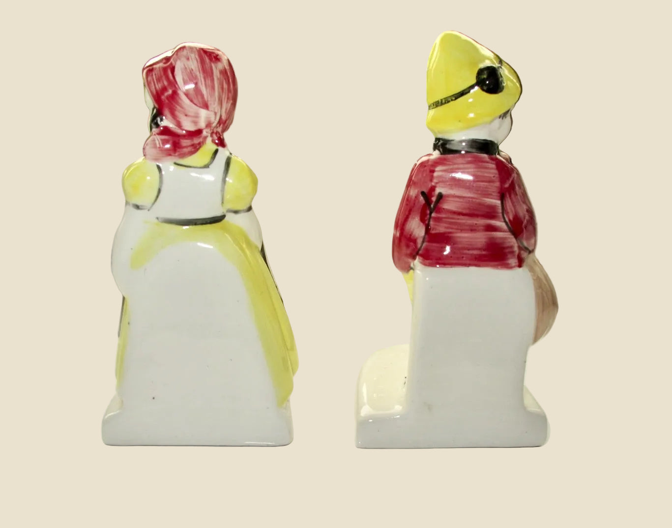 Vintage Royal Stuart Bone China Dutch Children Bookends By Spencer Stevenson