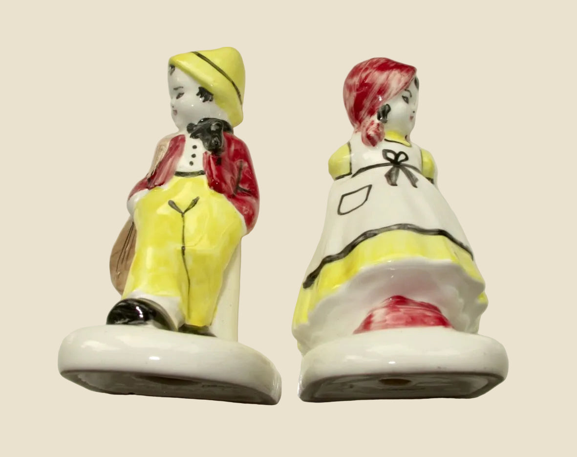 Vintage Royal Stuart Bone China Dutch Children Bookends By Spencer Stevenson
