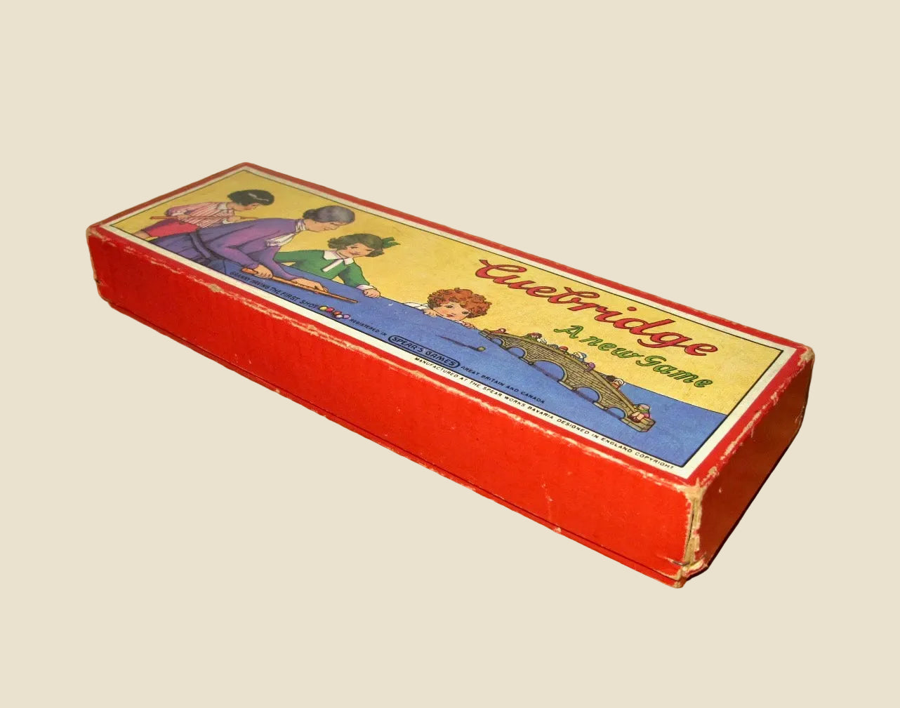 1920s Boxed Cuebridge By Spear's Games. A Novel Bridge And Cue Children's Game