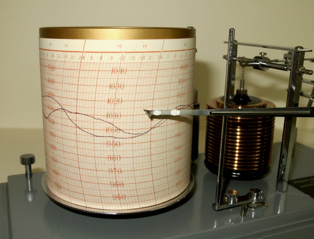 Vintage Hisamatsu TN-6 Barograph With Chart Paper