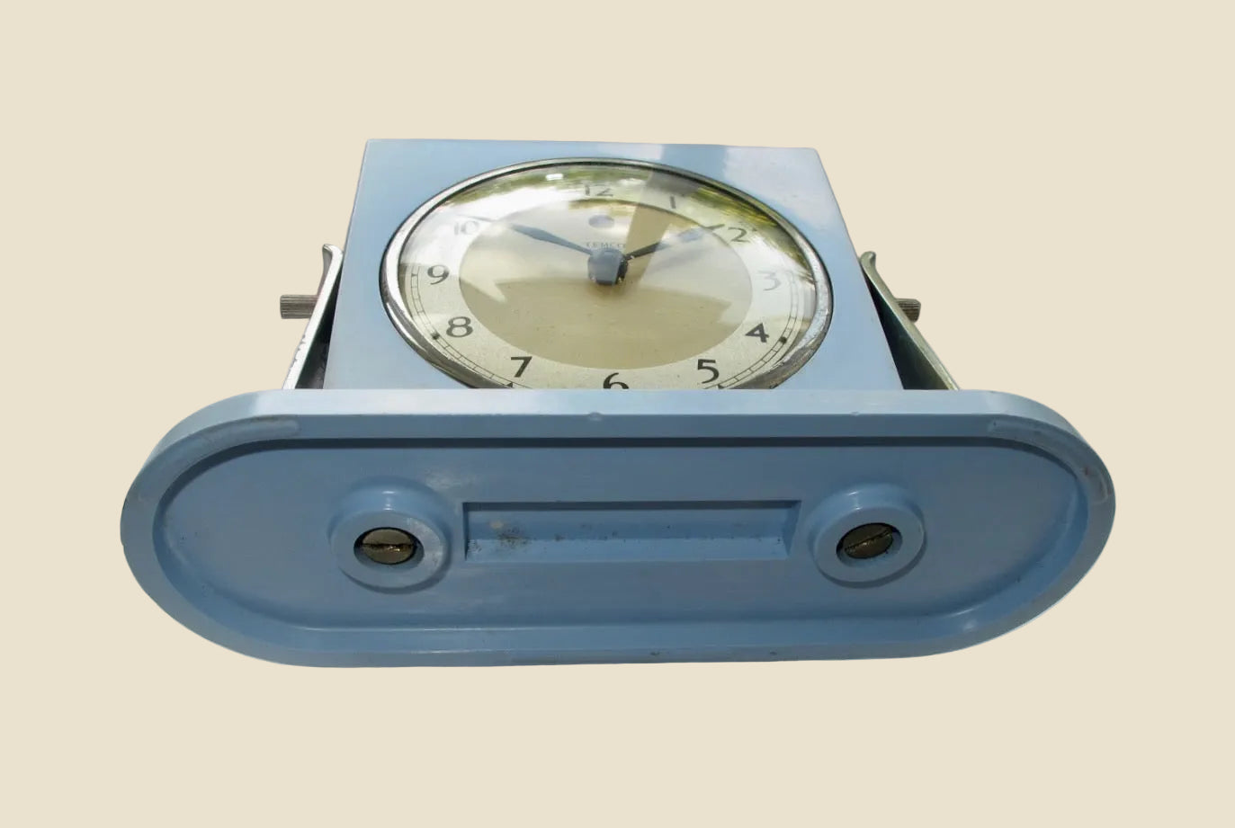 1940s Blue Temco Electric Type MkV Desk Clock 200/250V 50Hz