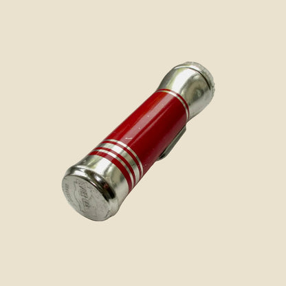 Vintage Ever Ready UK Aluminium Pocket Torch In Red And Chrome