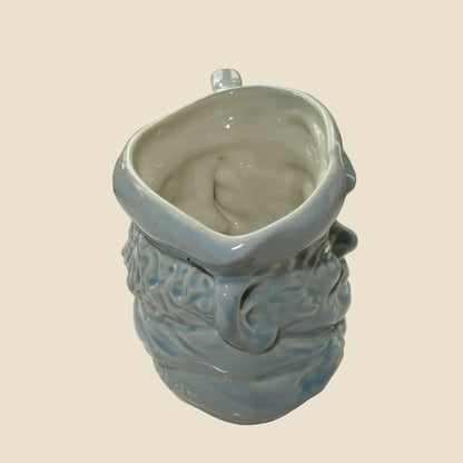 Vintage Blue Hornsea Pottery Sam Thatcher Character Toby Milk Jug