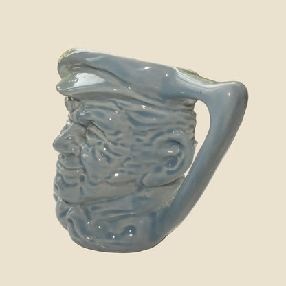 Vintage Blue Hornsea Pottery Sam Thatcher Character Toby Milk Jug