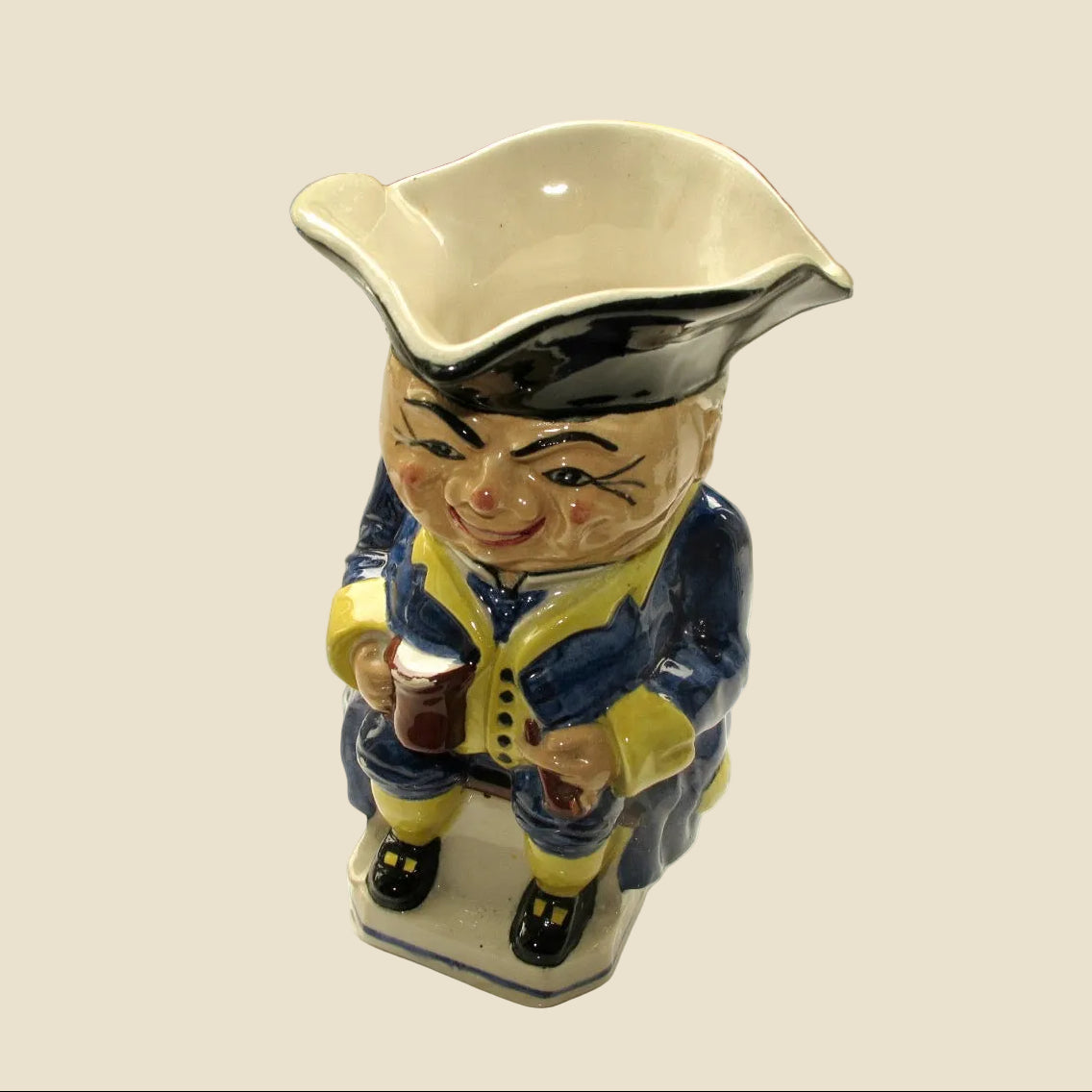 Vintage Devonmoor Art Pottery Toby Jug With Blue Coat / Trousers