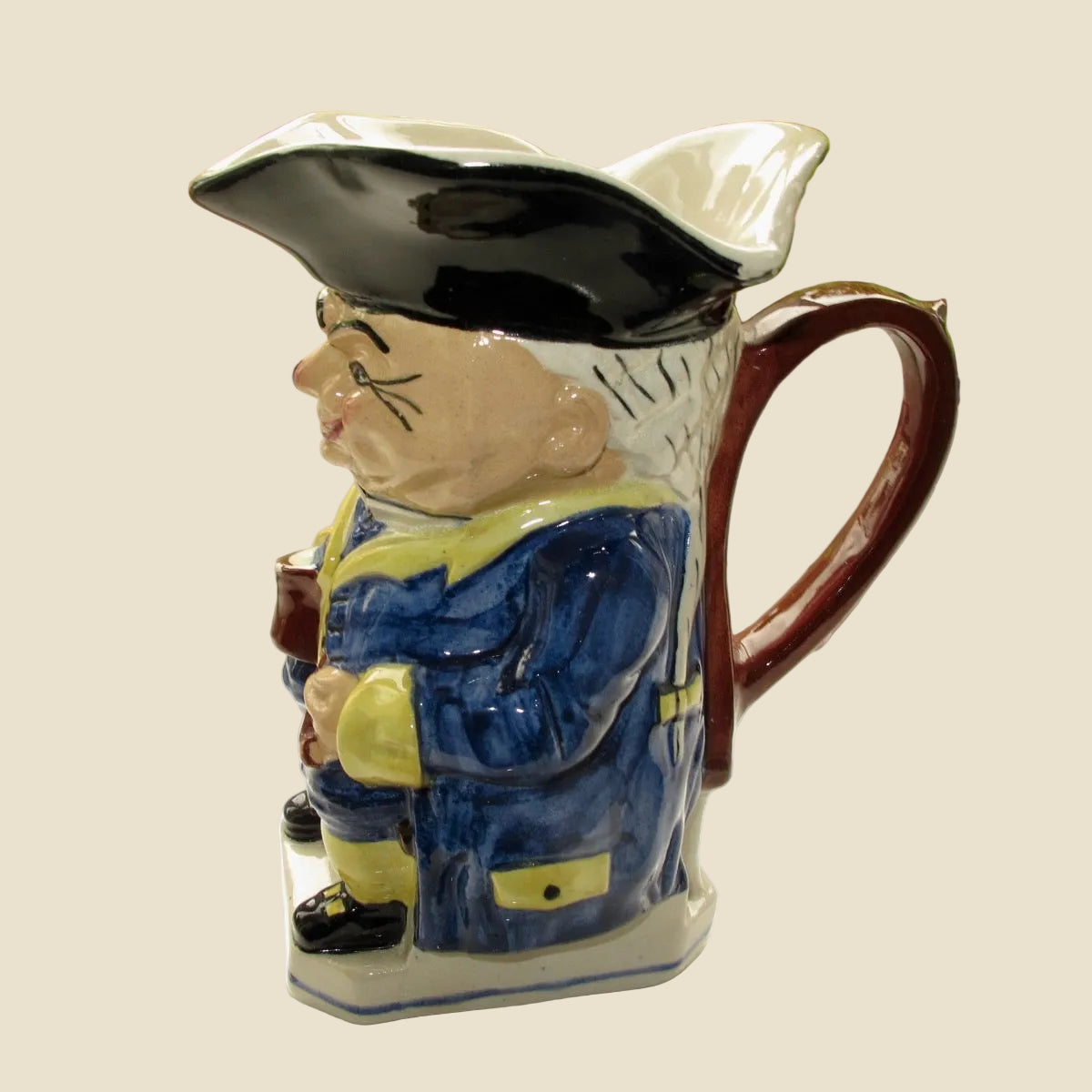 Vintage Devonmoor Art Pottery Toby Jug With Blue Coat / Trousers