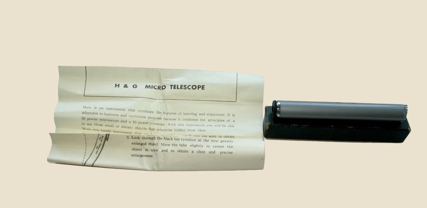 Vintage H&G Micro Telescope Pocket Optical Instrument