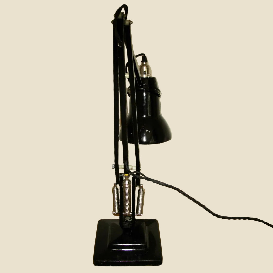Vintage Anglepoise 1227 1960s Black Desk Lamp With Black Flex